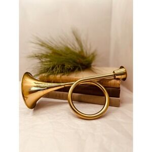 Solid Brass French Horn Hunting Bugle 9x6 Vintage Decorative Rustic Wall Decor